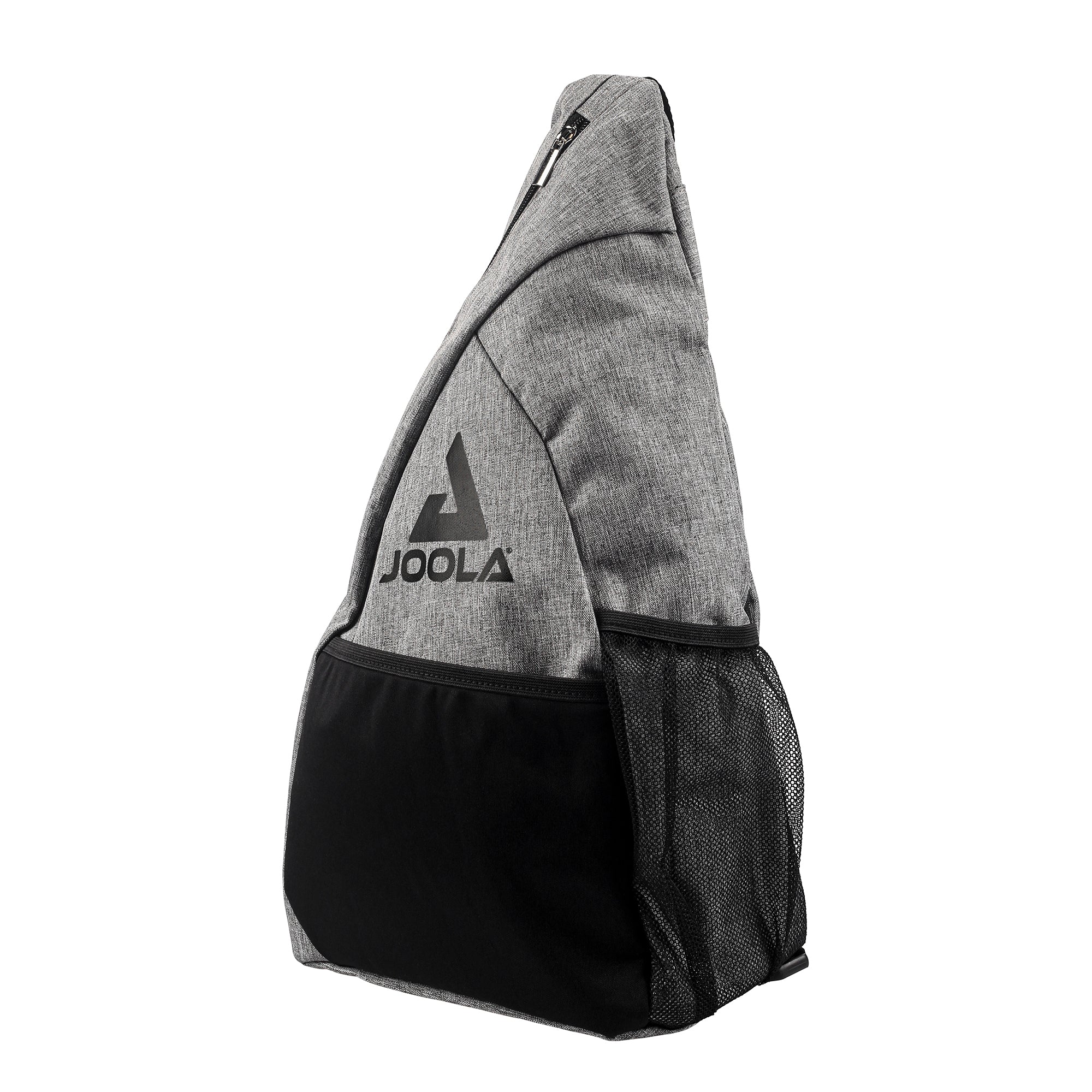 White background, product image of a Gray and Black JOOLA Sling Bag from the JOOLA Astro pickleball paddle set.