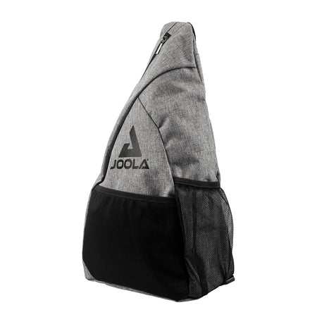 White background, product image of a Gray and Black JOOLA Sling Bag from the JOOLA Astro pickleball paddle set.