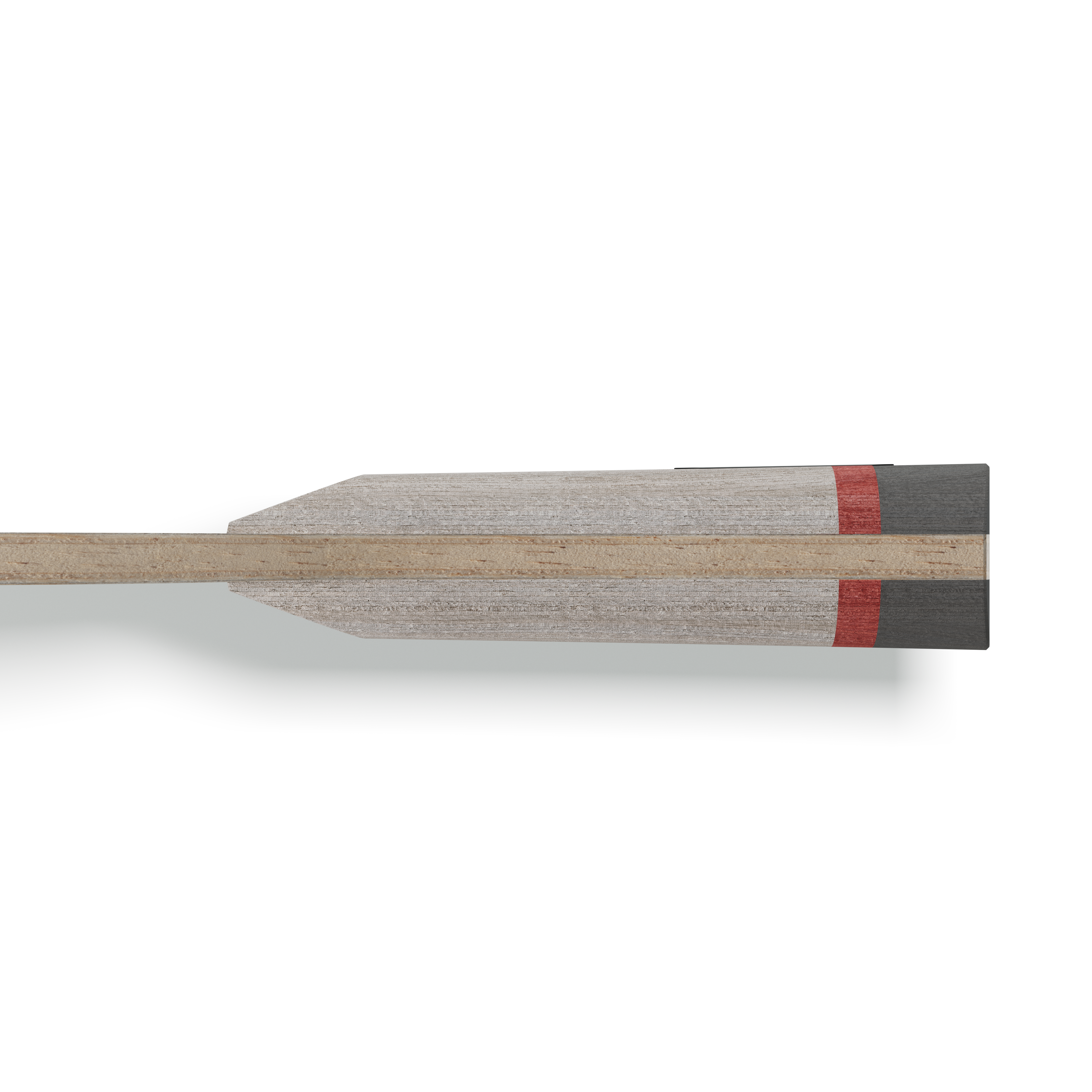JOOLA BASEline Wooden table tennis racket with a gray shaft, red accent, and black tip on a white background.