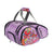 White Background Image: BRITTO x JOOLA Tour Elite Pickleball bag. Lavender color, with unique BRITTO heart design with black BRITTO x JOOLA logo and grey carrying straps.