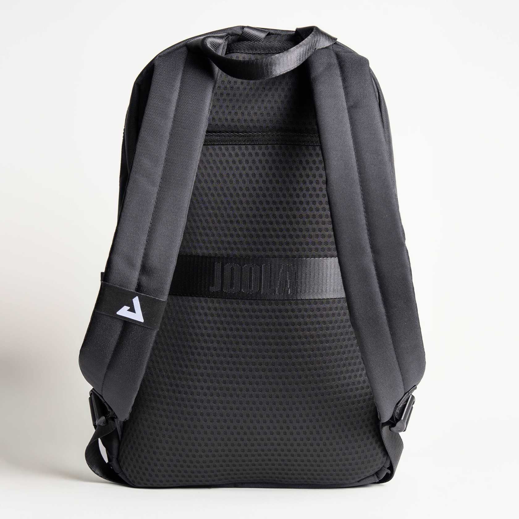 Gray background, product image of the JOOLA Back Pack, showing the shoulder straps.