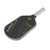 White Background Image: Ben Johns Hyperion C2 Pickleball paddle. Black surface with yellow lines and Ben Johns' signature. Grey handle and grey edge guard with white JOOLA logo.