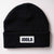 White background, black JOOLA Cuff Beanie with JOOLA logo in white and black.