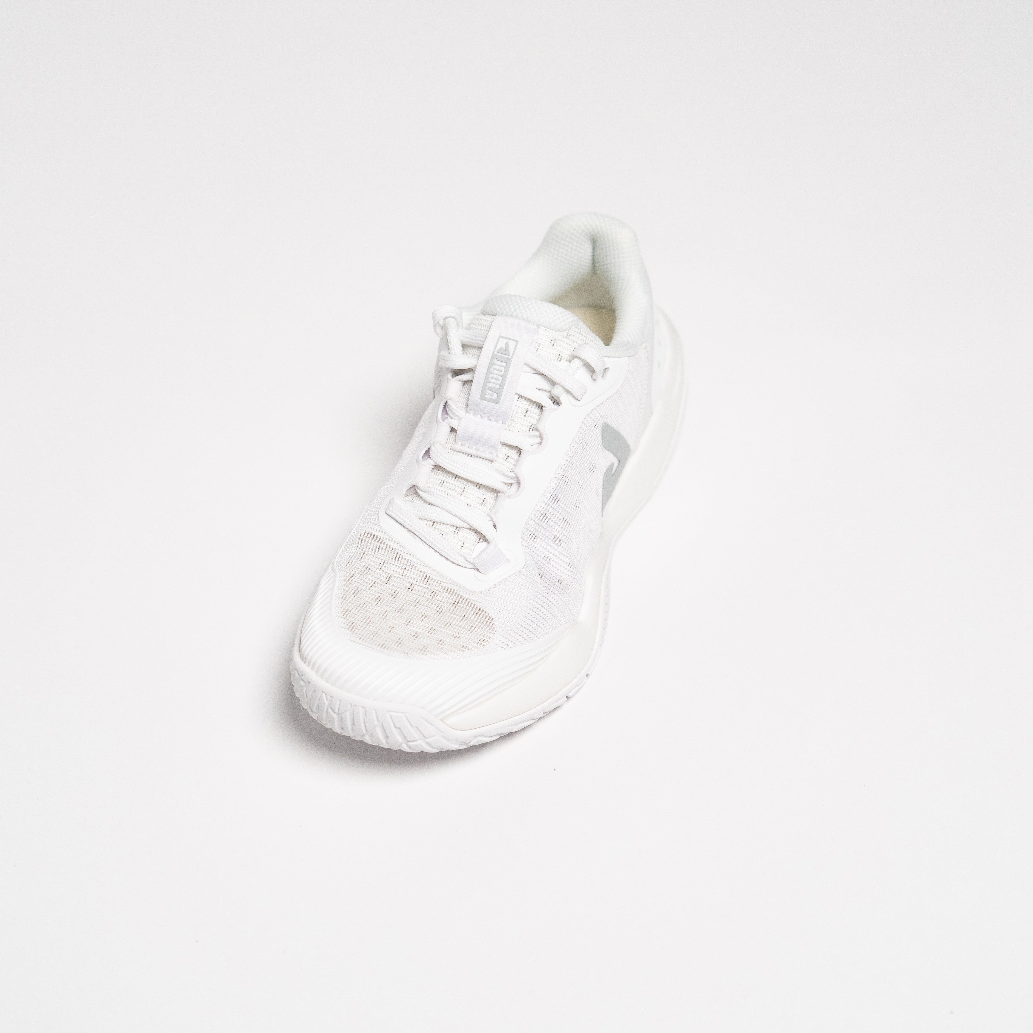 White background, image showing a top down view of the JOOLA R4LLy pickleball shoes. White colorway.
