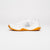 White background, side profile of the JOOLA Men's R4LLy pickleball shoe, white with gum sole.