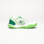Gray background, image of the JOOLA R4LLy pickleball shoe, women's green and white colorway.