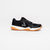 White background, side view of a JOOLA Men's R4LLy pickleball shoe, black with a gum sole.