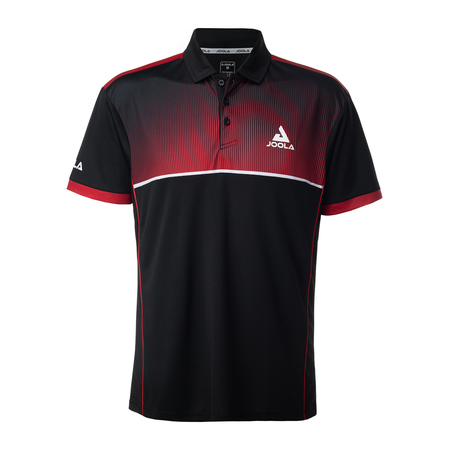 White Background Image: JOOLA Edge Polo in Black/Red, front #Black/Red