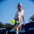 JOOLA Signature athlete Federico hitting the pickleball with the JOOLA Razer Perseus pickleball paddle.