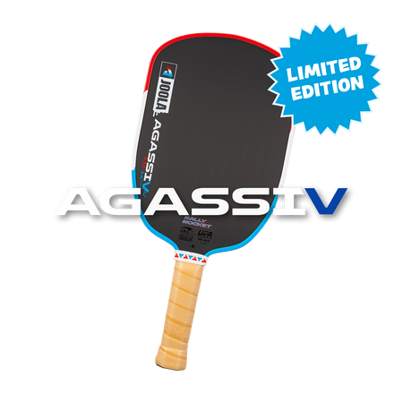 JOOLA Rally Rocket Pickleball paddle with 'Agassi V' branding and 'Limited Edition' label on a white background