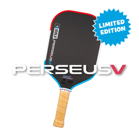 JOOLA Rally Rocket Pickleball paddle with 'Perseus V' branding and 'Limited Edition' label on a white background