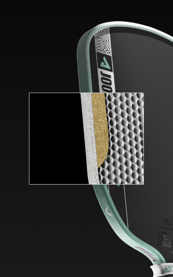 Detailed close up on the hyper foam edge wall of the JOOLA Graf Pro V.