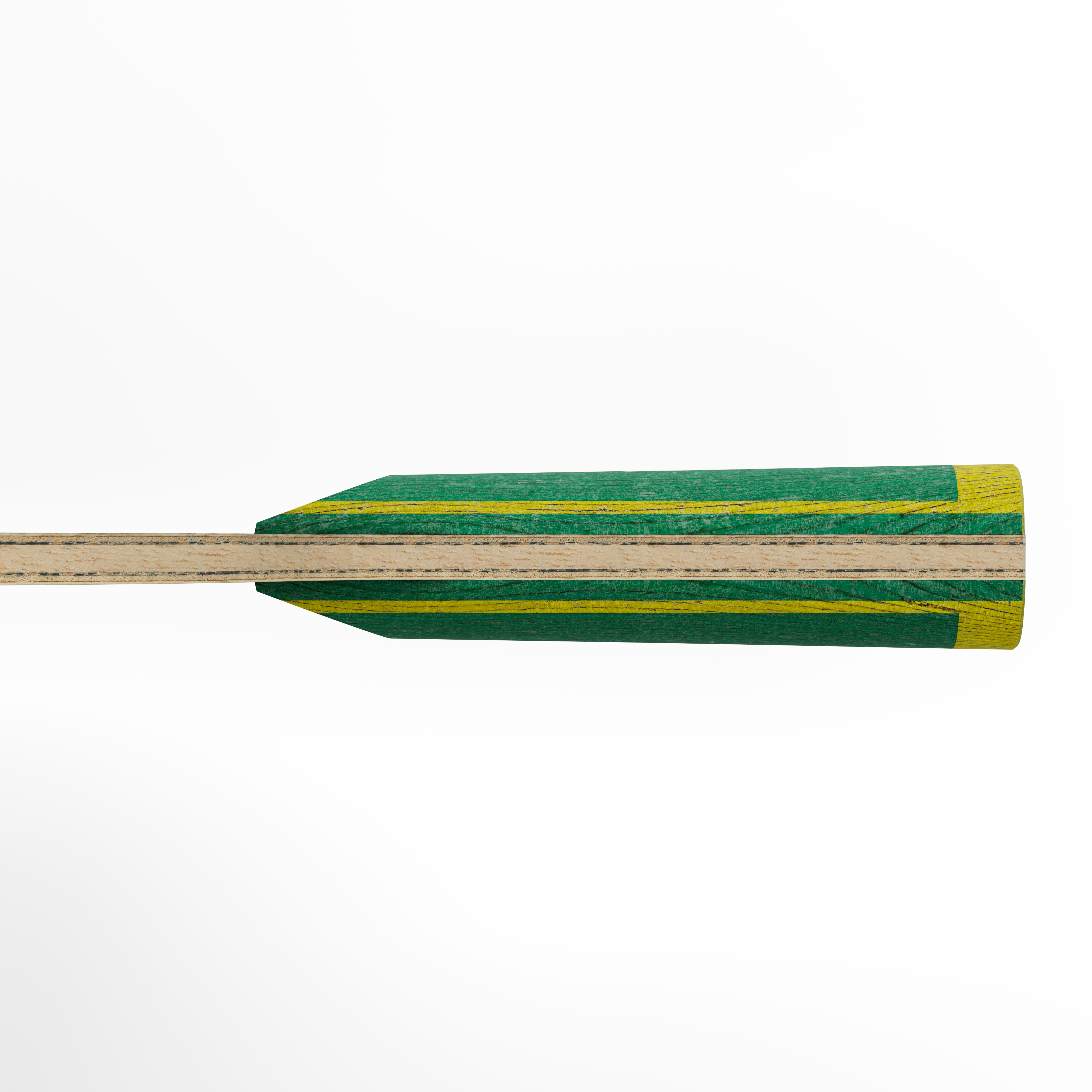 Image showing the Green and Yellow handle of the JOOLA HC ARY C table tennis blade.