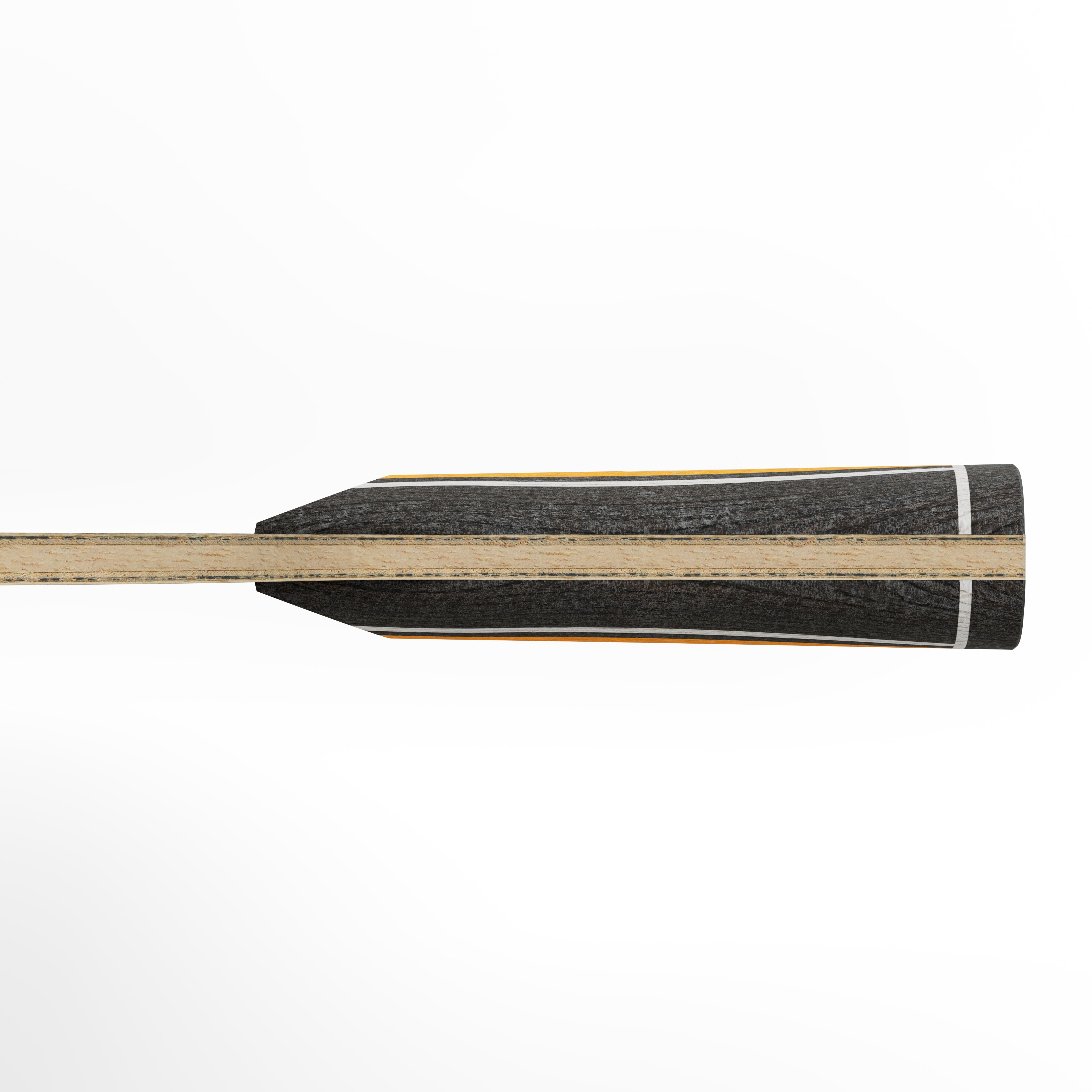 White background, product image showing the detail of the handle on a JOOLA Hugo Calderano KL-C table tennis blade.