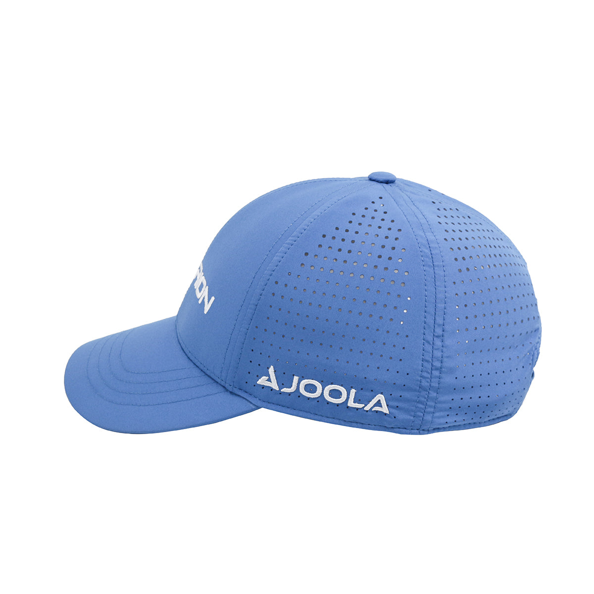 Product image of the side of the blue JOOLA Hyperion Hat, showing off the horizontal JOOLA logo #Blue