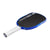 White background, product image showing the JOOLA Agassi Pro V pickleball paddle with blue edge guard and white handle.