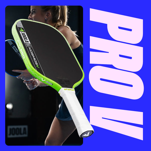 Large 1 x 1 sized Pro V Kosmos Hits Different. pickleball paddle.