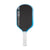 White background, image of the JOOLA Hyperion Pro V pickleball paddle, white handle, blue and white edge guard and black surface.