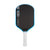White background, image of the JOOLA Hyperion Pro V pickleball paddle, white handle, blue and white edge guard and black surface.