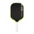 White background, product image of the JOOLA Kosmos Pro V pickleball paddle with white handle and green edge guard.