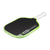 White background, product image of the JOOLA Kosmos Pro V pickleball paddle with white handle and green edge guard.