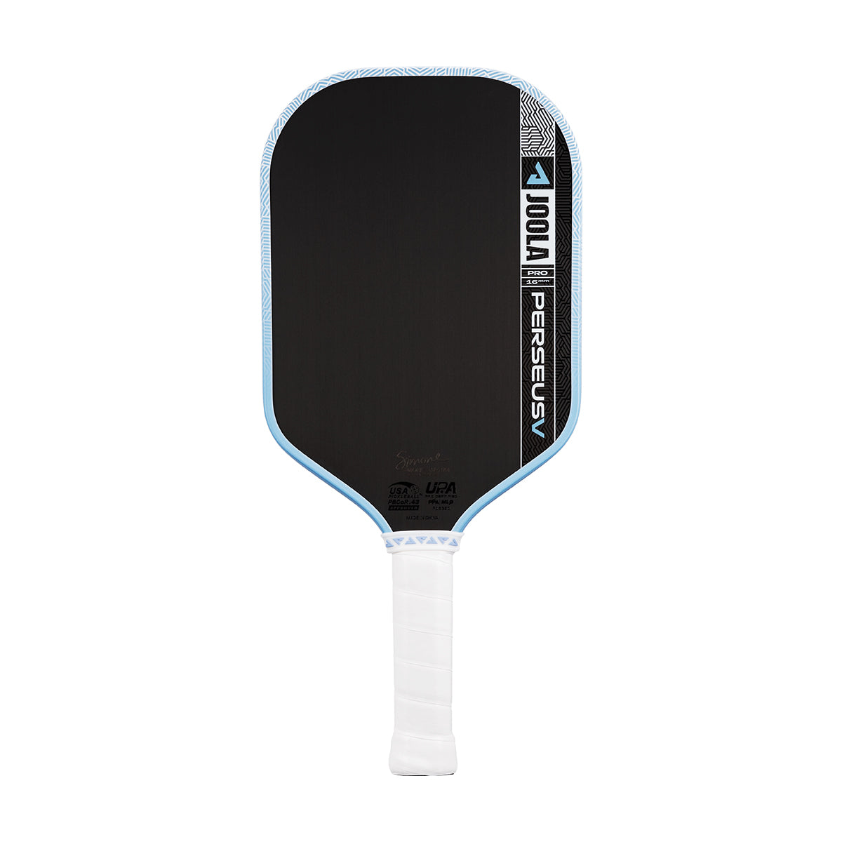 White background, product image of the blue version of the JOOLA Perseus Pro V.