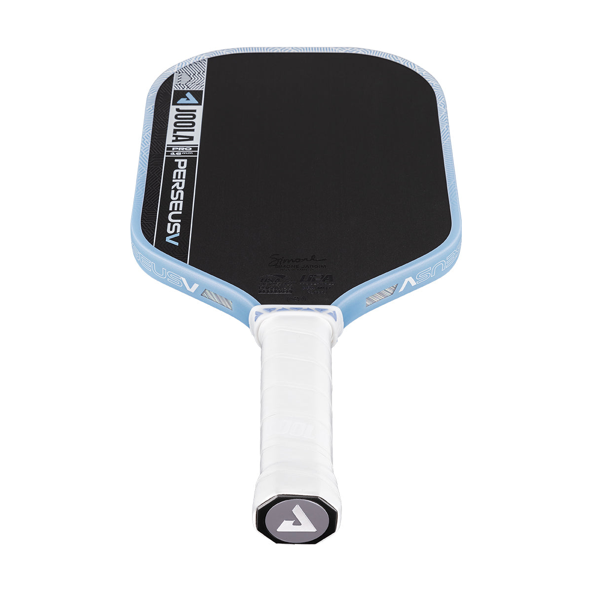 White background, product image of the blue version of the JOOLA Perseus Pro V.