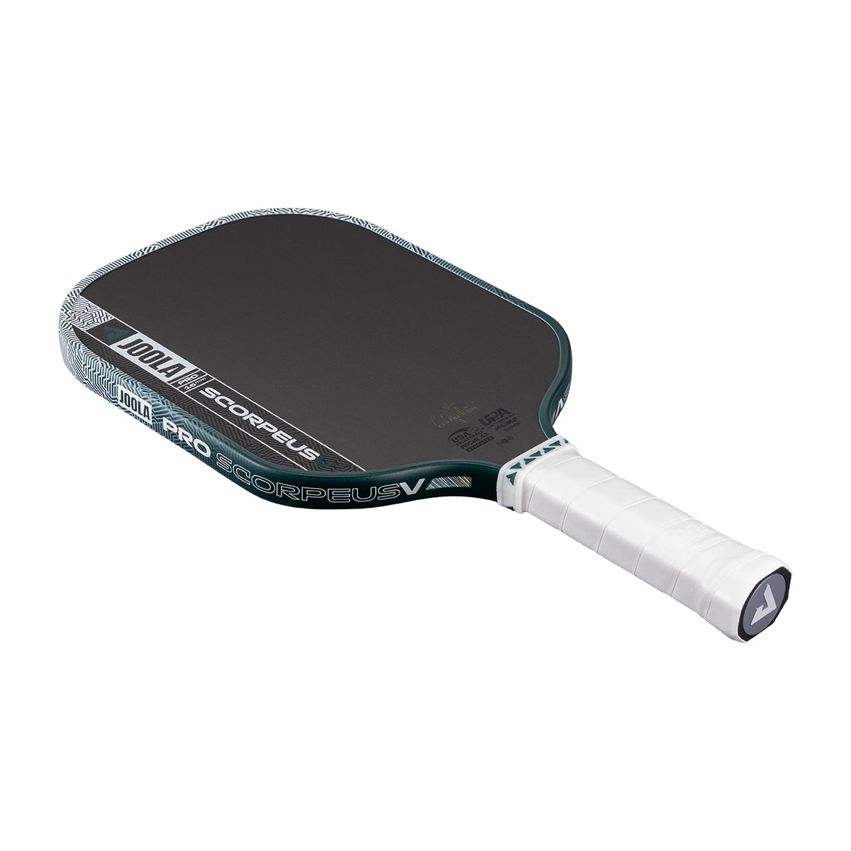 White background, product image of the JOOLA Scorpeus Pro V 16mm pickleball paddle.