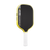 Black and yellow pickleball paddle on a white background