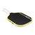 Yellow and black pickleball paddle with white handle on a white background