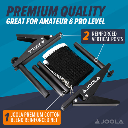 Infographic explaining the premium quality of the JOOLA inside net.