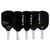 White background, five different versions of JOOLA Neoprene pickleball paddle covers.