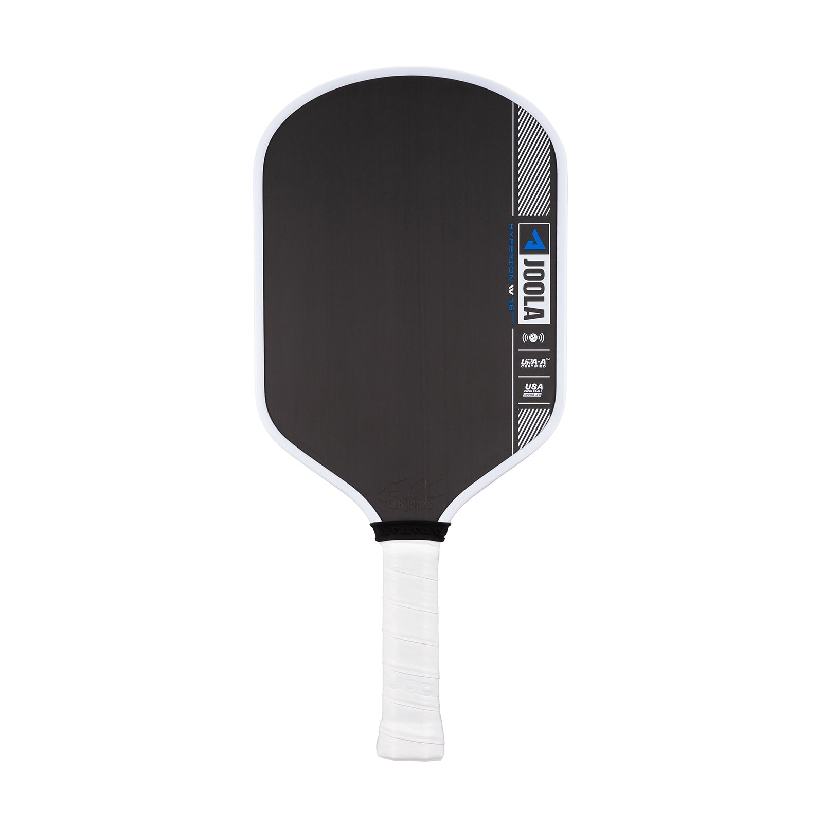 White background, product image of the JOOLA Ben Johns Hyperion Pro IV Pickleball Paddle. White handle, back surface. 14mm.