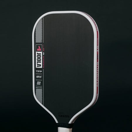 Black background, product image of the JOOLA Tyson McGuffin Magnus Pro IV Pickleball Paddle. 