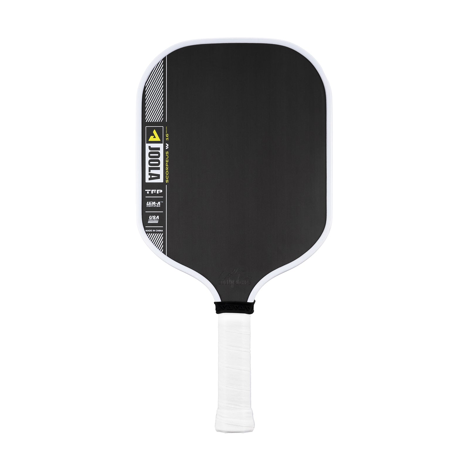 White background, product image of the JOOLA Collin Johns Scorpeus Pro IV Pickleball paddle.