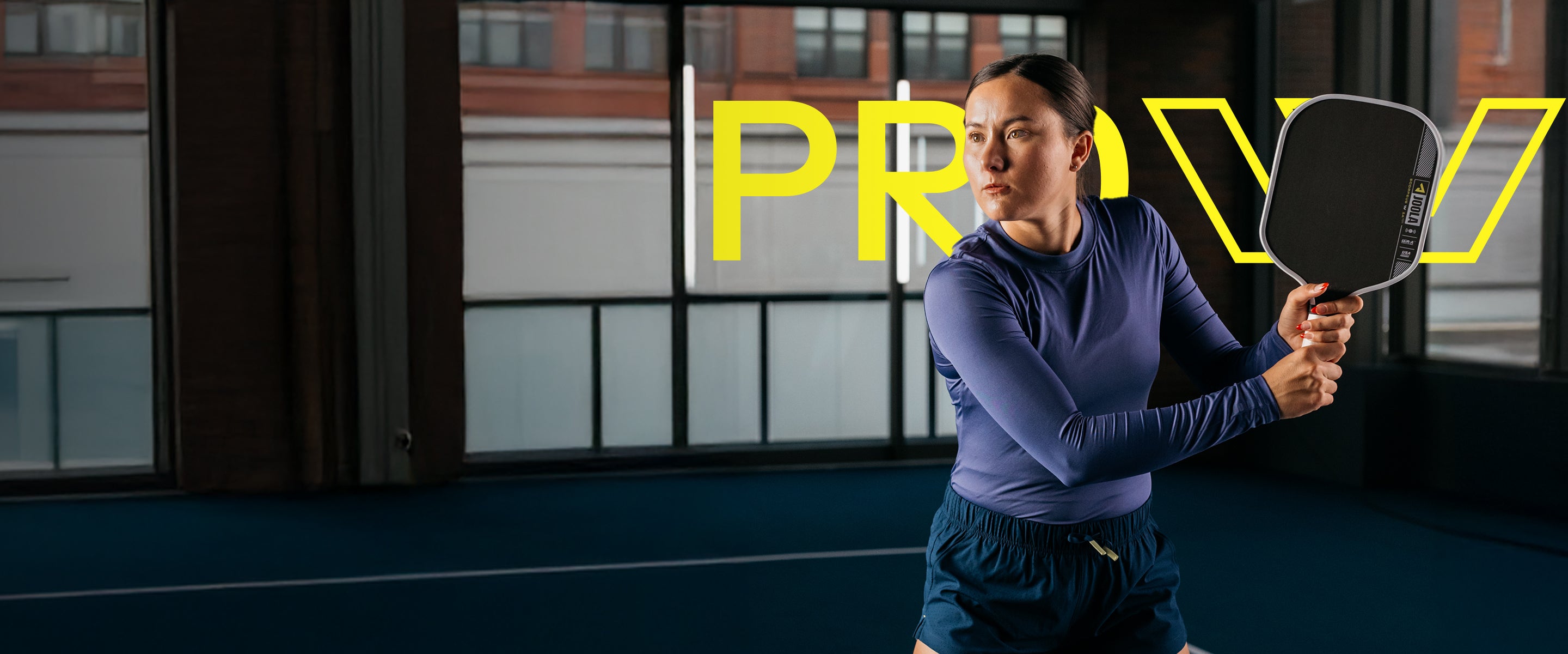 Horizontal banner image for the JOOLA Pro IV pickleball paddle with Pro IV logo in the background.