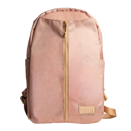 Pink JOOLA Everyday backpack with gold zipper and JOOLA brand logo on a white background