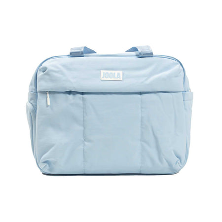 Light blue backpack with a visible JOOLA logo on a white background