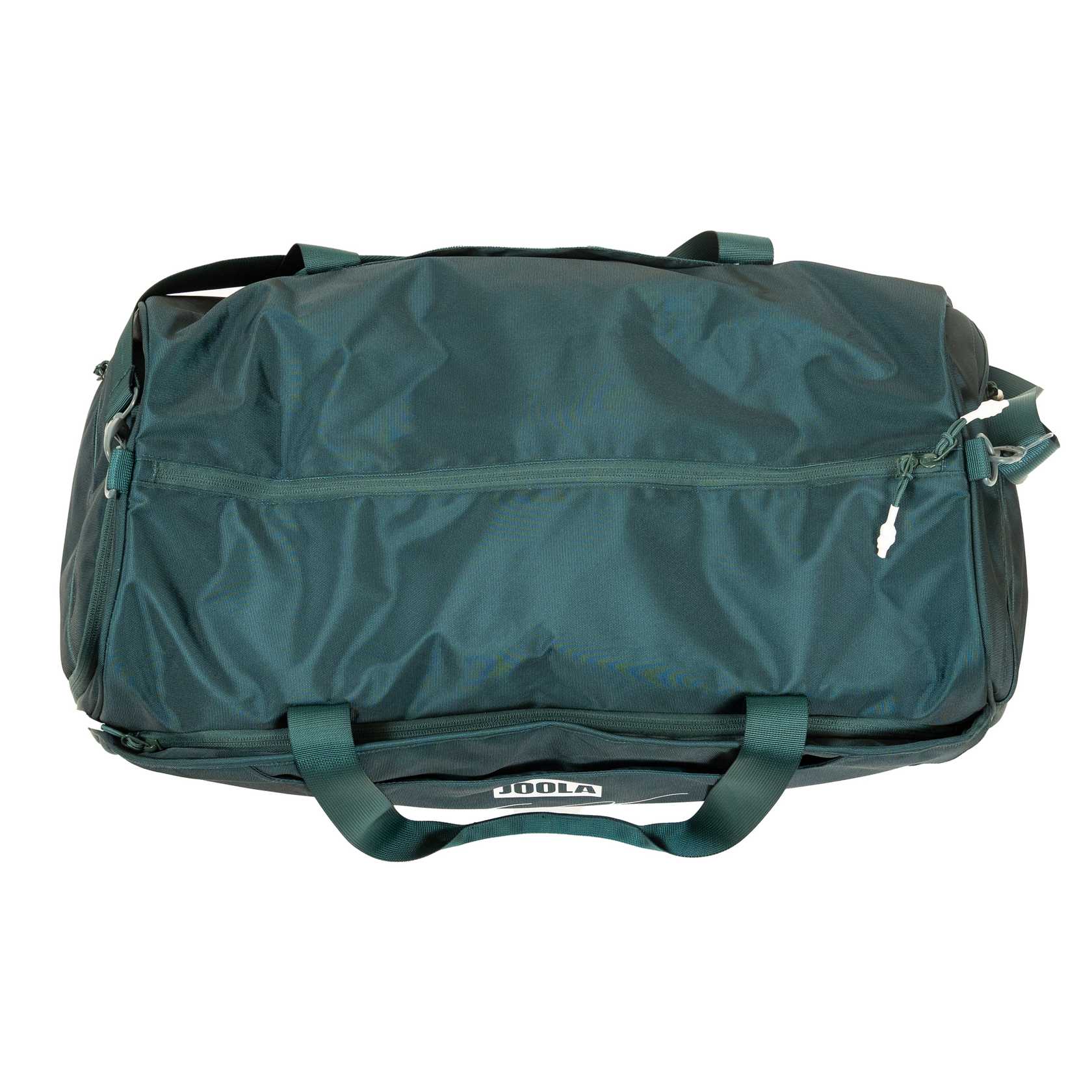 White background, top down view product image of a green JOOLA Ben's Bag duffel bag.