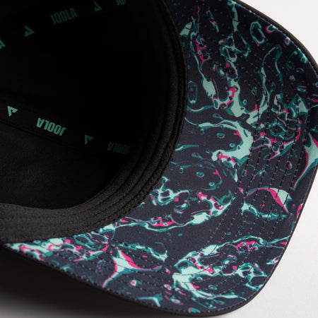 JOOLA Essential hat with a coloful aquatic pattern on the underside of the hats brim.