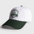White and green JOOLA Collegiate cap with pickleball club logo on a light gray background