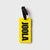 Yellow and black JOOLA luggage tag.
