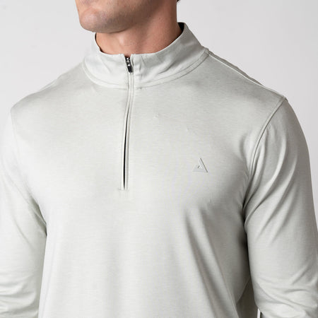 Close up image of the JOOLA Men's Quarter Zip Pullover, Gravity Gray.