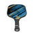 White background, product image of a JOOLA Meridian Pickleball paddle, colorful blue and orange paddle face with a black handle.