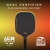 Dual Certified infographic image of the JOOLA Scorpeus 3S Dual pickleball paddle.
