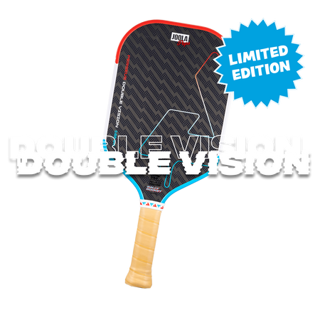 JOOLA Rally Rocket Pickleball paddle with 'Perseus Double Vision' branding and 'Limited Edition' label on a white background