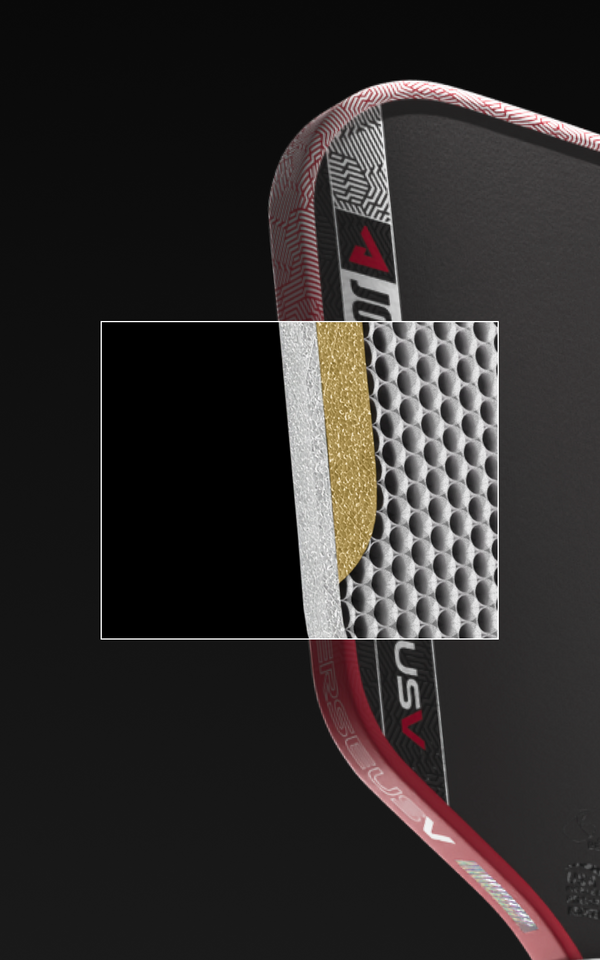 Close-up image of the inside of a JOOLA Perseus Pro V pickleball paddle.