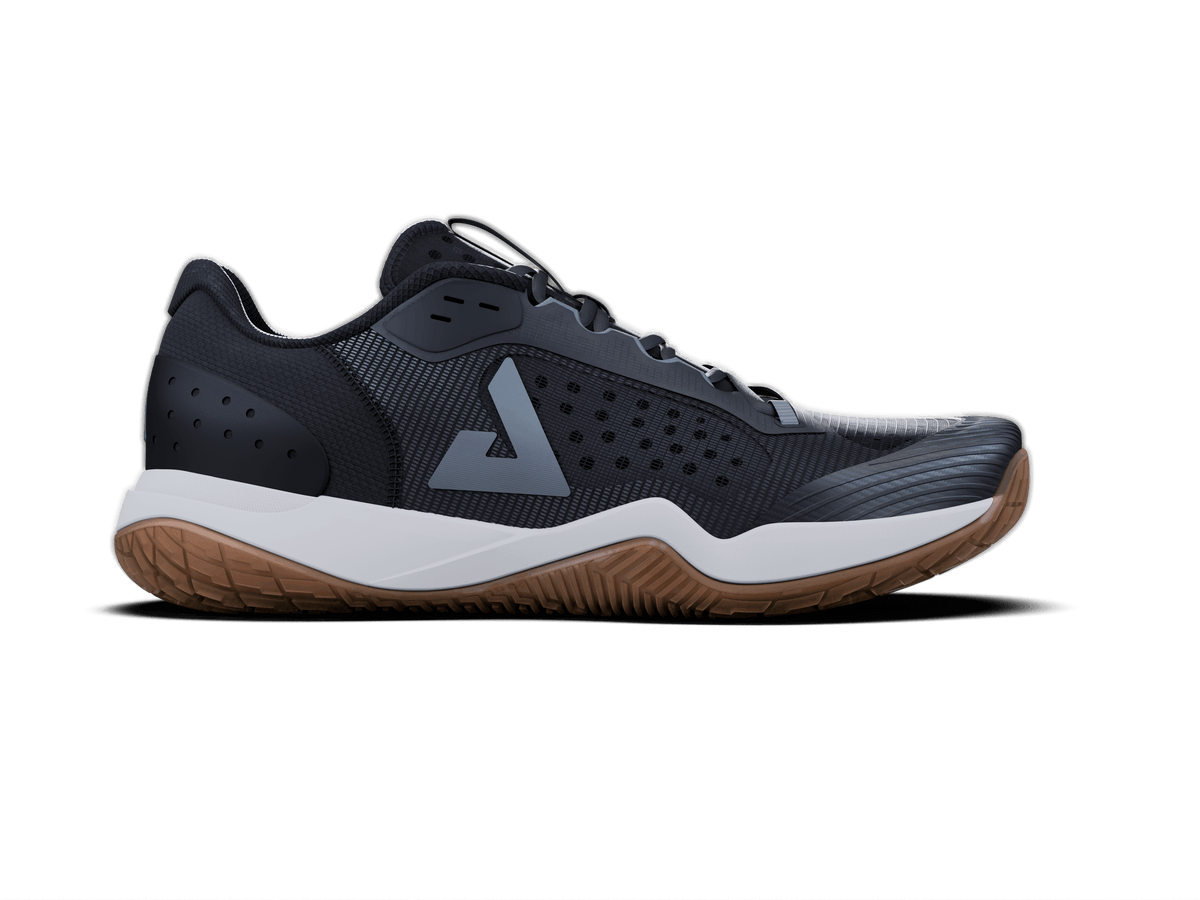 Side profile image for the Me's Core R4LLy Pickleball Shoe, black.
