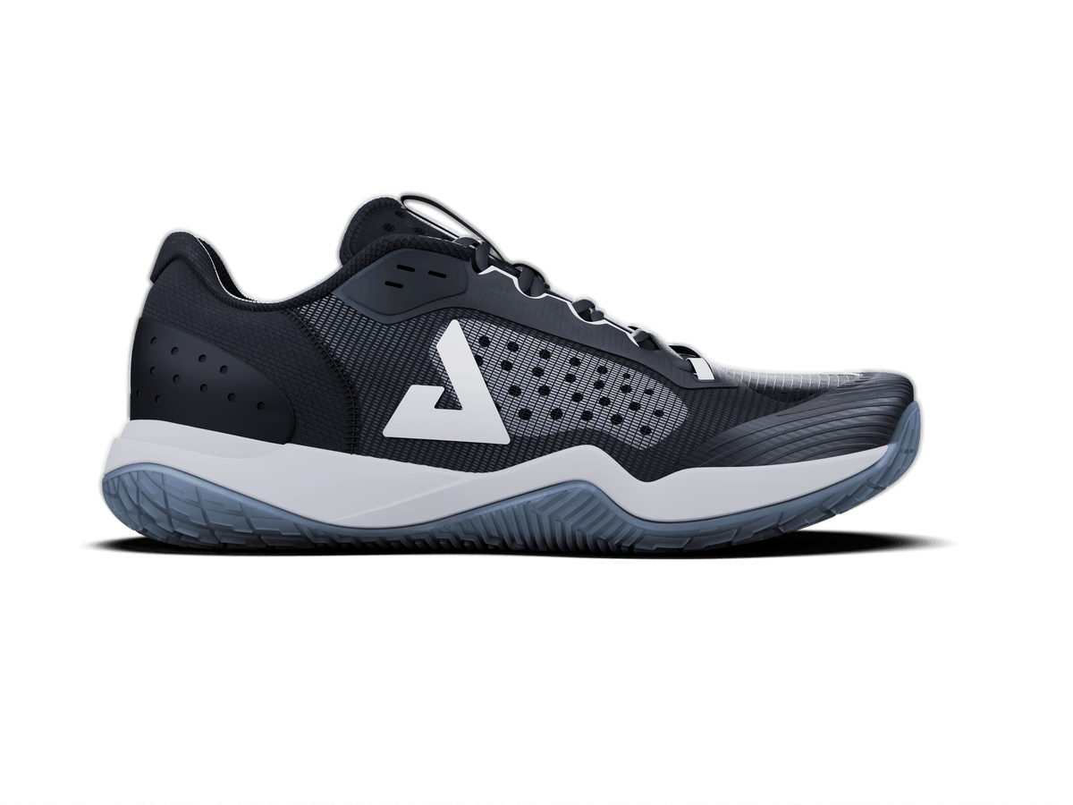 Side profile of the Women's Core Collection pickleball shoe, black.