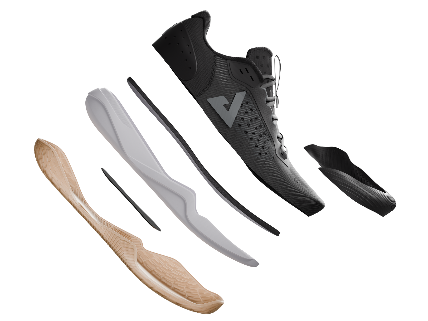 Layered shoe illustration